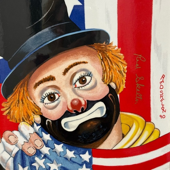 Red Skelton Signed 1990 The All American Clown Framed Porcelain  Painting 1235 - Picture 3 of 7